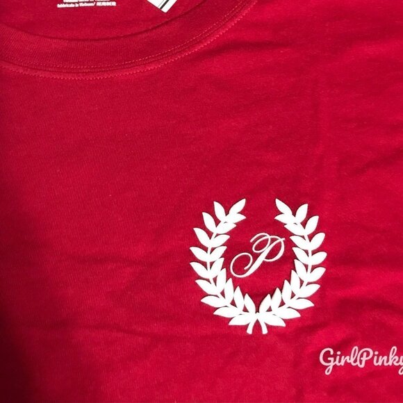 Victoria's Secret PINK short OUTFIT IN RED LACQUER LOGO WITH CAMPUS TEE SIZE XL - Picture 4 of 9